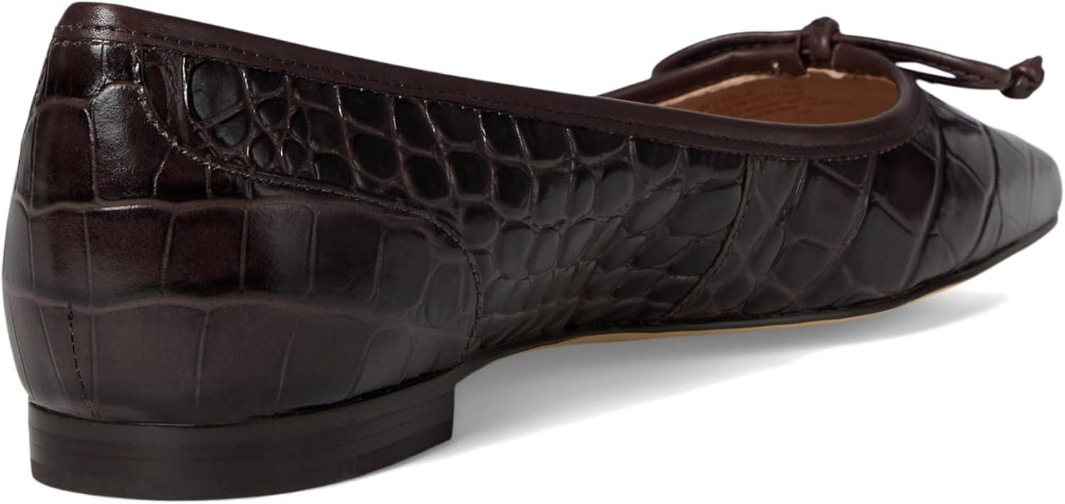 image:imageCole Haan Womens Paget Ballet FlatsDark Chocolate Croc Print Leather