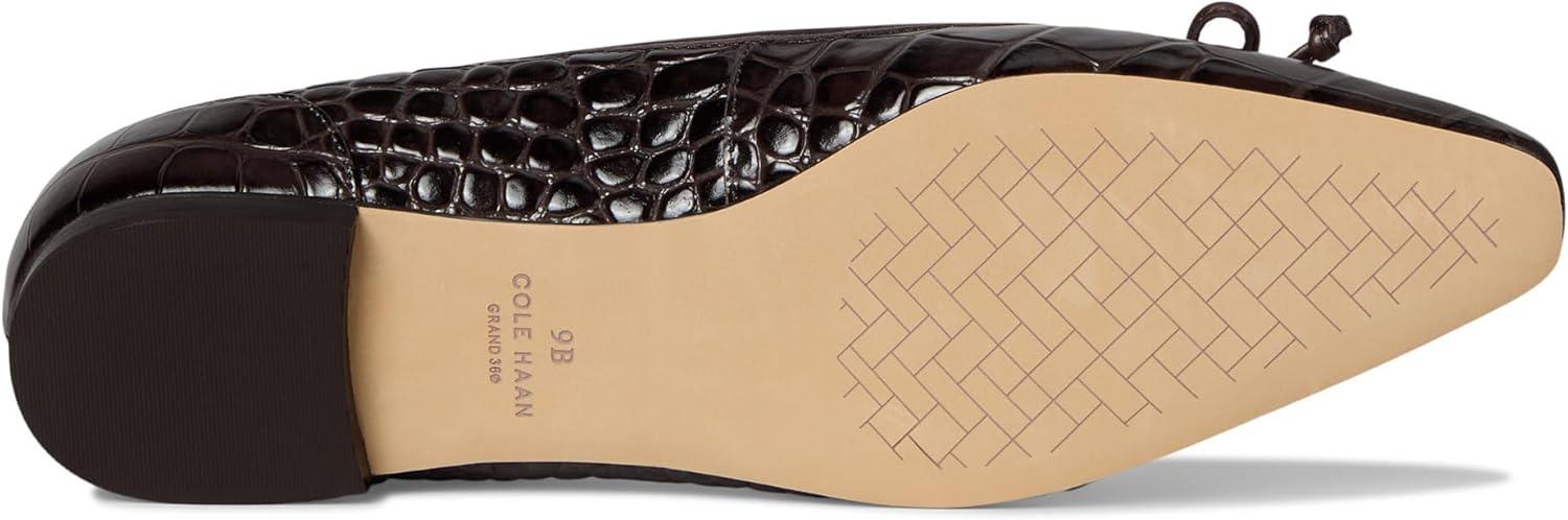 image:imageCole Haan Womens Paget Ballet FlatsDark Chocolate Croc Print Leather