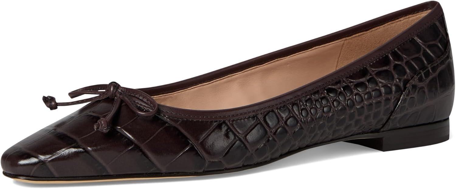 image:imageCole Haan Womens Paget Ballet FlatsDark Chocolate Croc Print Leather