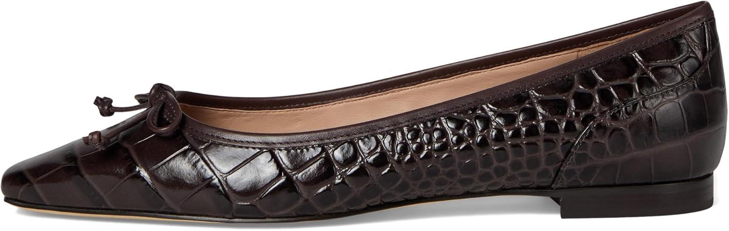 image:imageCole Haan Womens Paget Ballet FlatsDark Chocolate Croc Print Leather