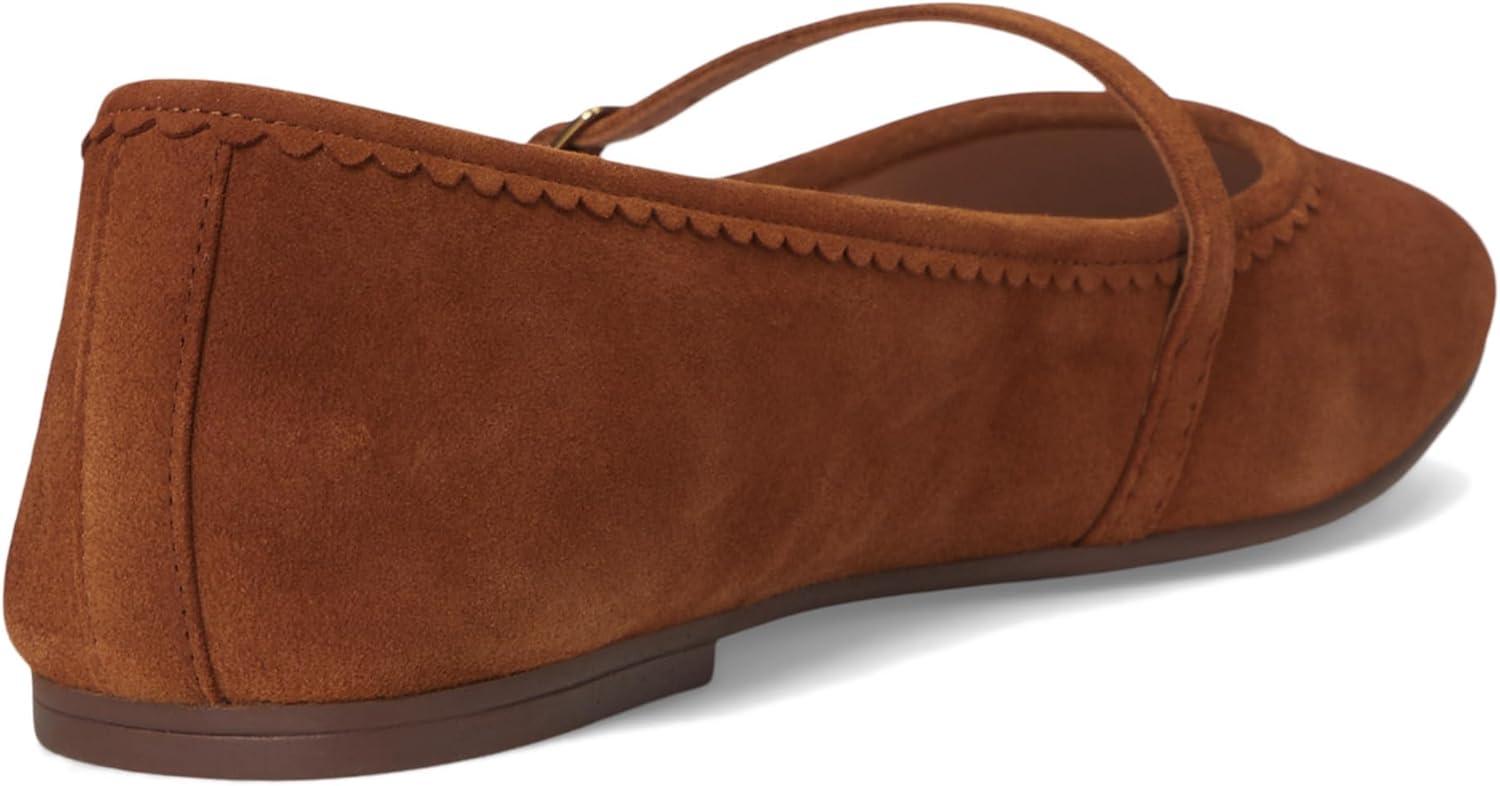 image:imageCole Haan Womens Yelena Scalloped Maryjane Ballet FlatsTobacco Suede