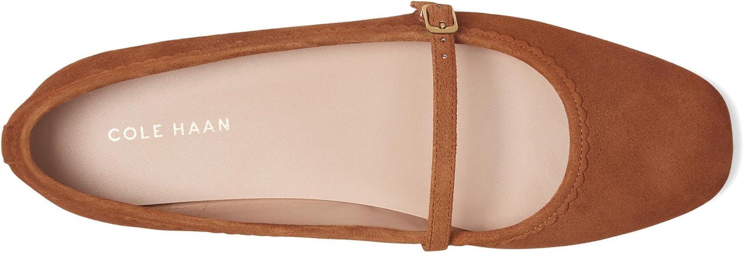 image:imageCole Haan Womens Yelena Scalloped Maryjane Ballet FlatsTobacco Suede