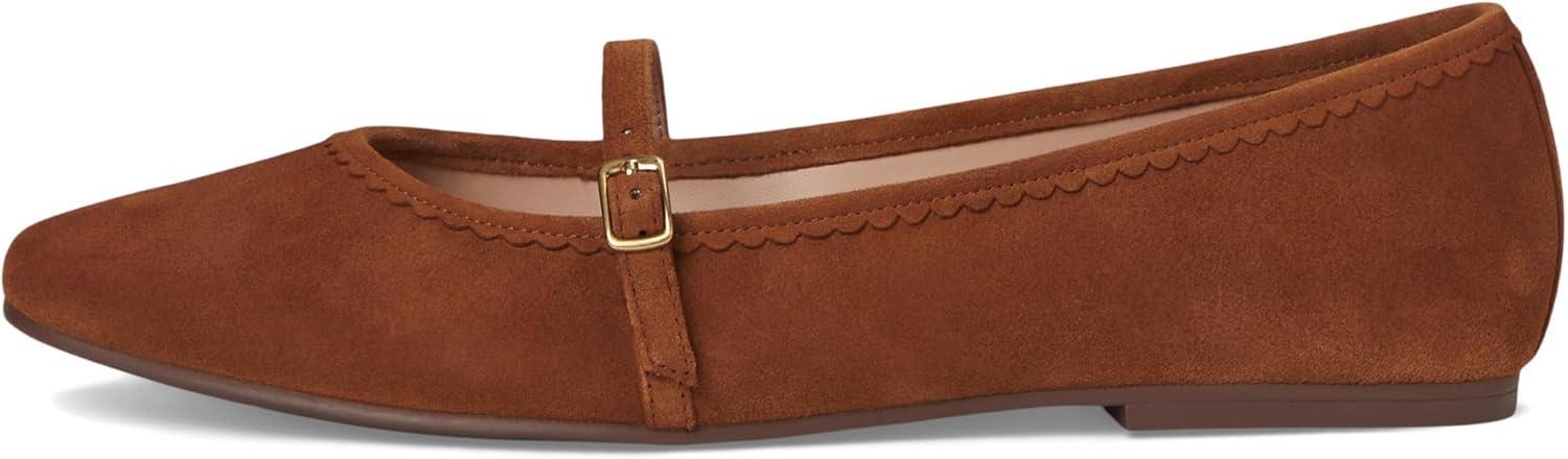 image:imageCole Haan Womens Yelena Scalloped Maryjane Ballet FlatsTobacco Suede