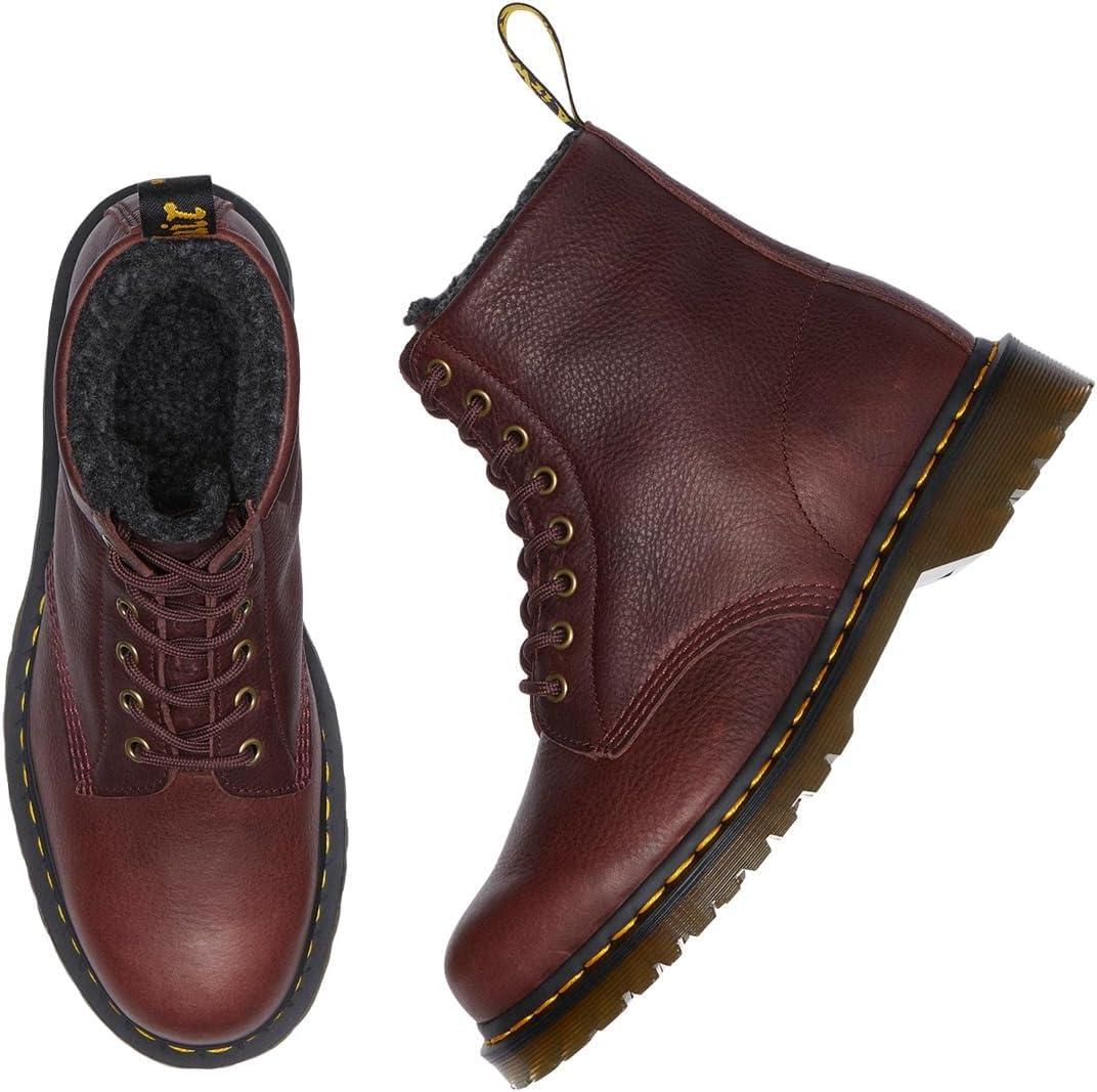 image:imageDr Martens UnisexAdult 1460 Warmwair Grizzly Leather Boots CombatRed