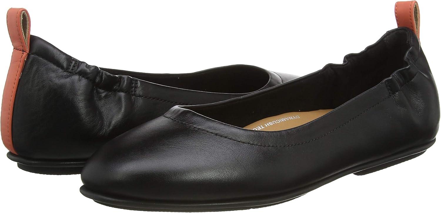 image:imageFitFlop Womens Allegro Ballet FlatBlack Coral Pink