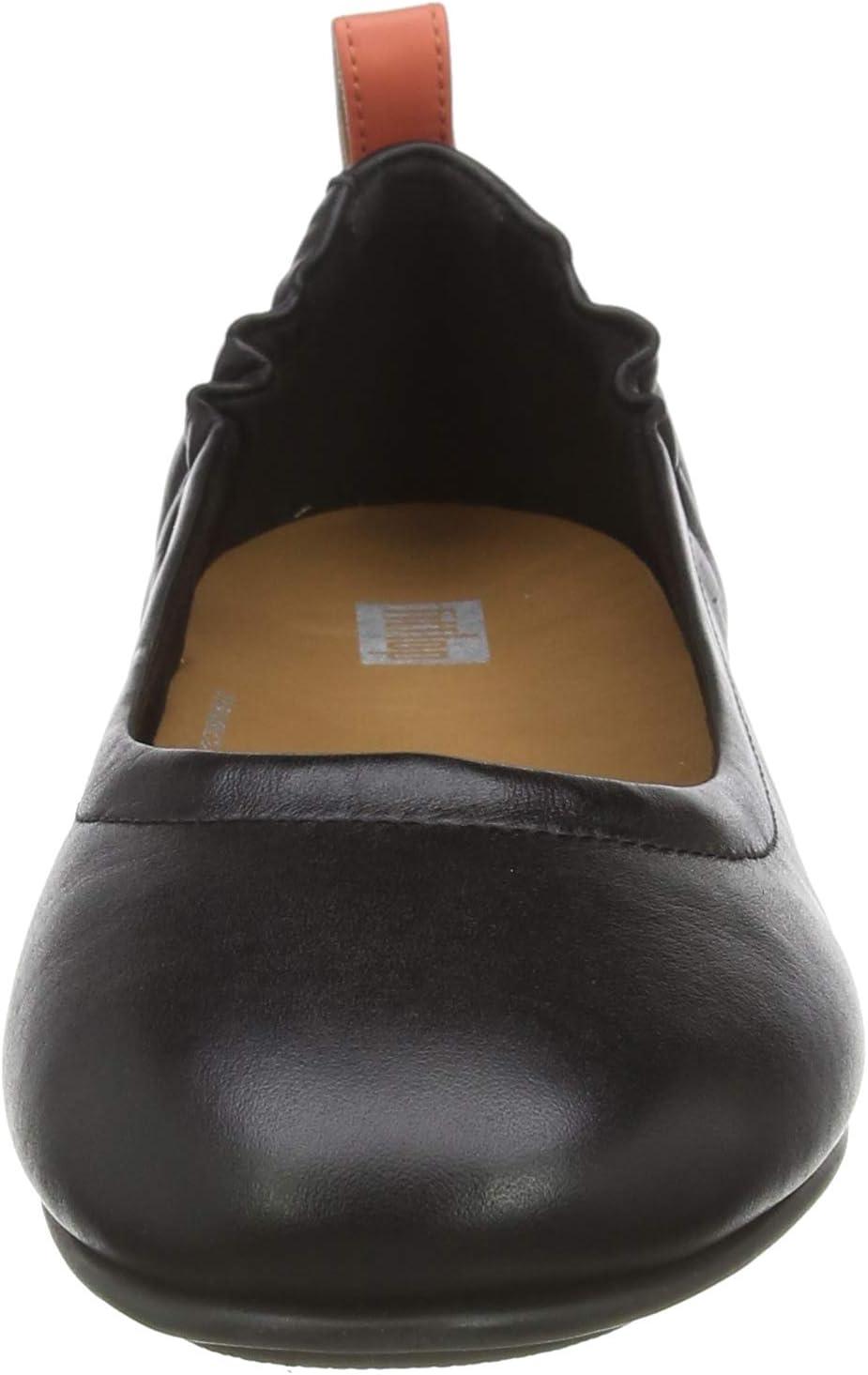 image:imageFitFlop Womens Allegro Ballet FlatBlack Coral Pink