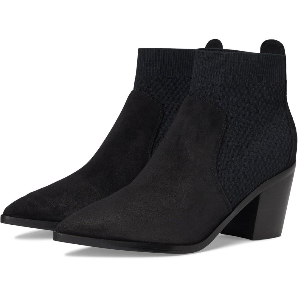 image:imageCole Haan Womens Maggie 75mm Booties Black SuedeTonal Stretch Knit 9B US