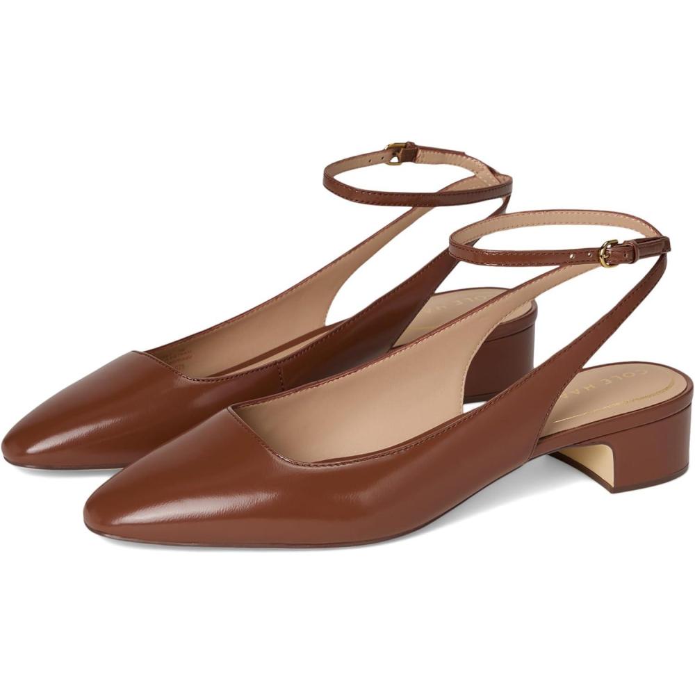 image:imageCole Haan Womens Paden Ankle Strap PumpsDark Cuoio Box Leather