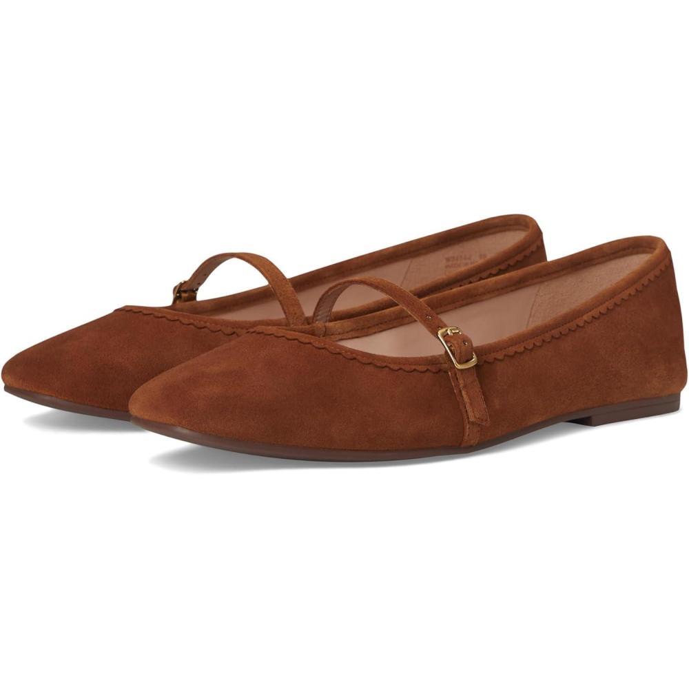 image:imageCole Haan Womens Yelena Scalloped Maryjane Ballet FlatsTobacco Suede