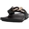 FitFlop Gracie Rubber-Chain Leather Toe Post Sandals(Black)