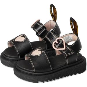 Dr. Martens Girl’s Marlowe Hearts (Toddler) Sandal(Black)