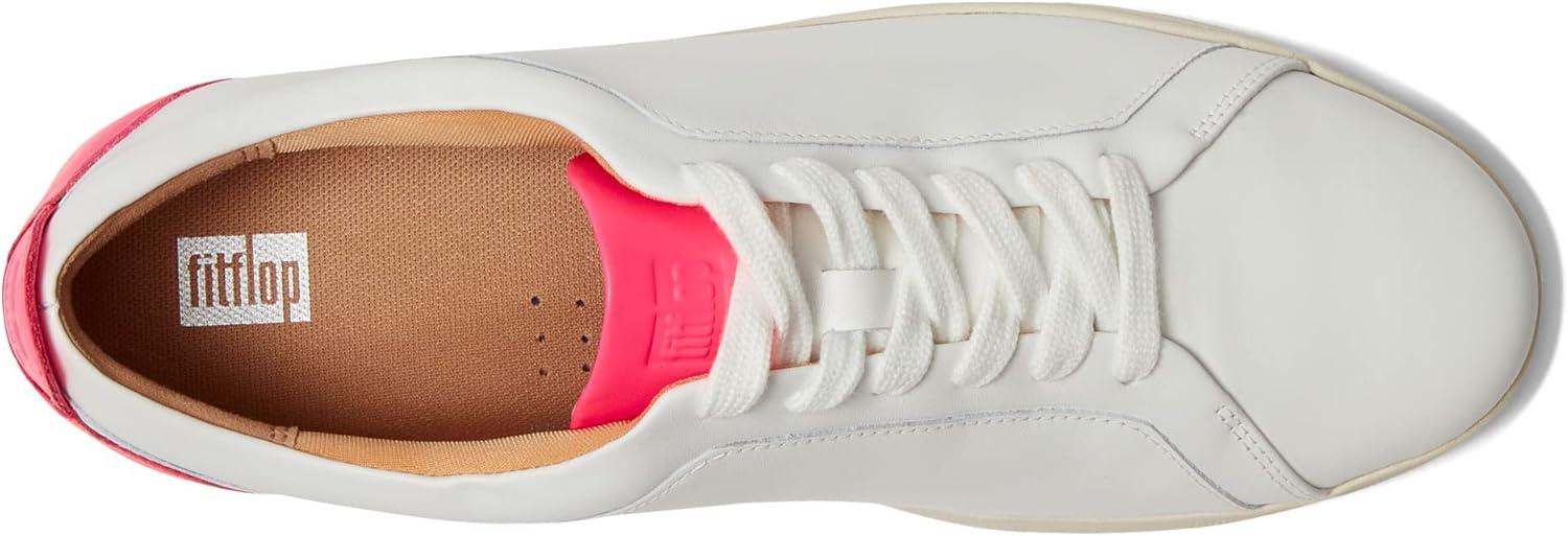 image:imageFitFlop Rally NeonPop Leather SneakersUrban WhitePop Pink