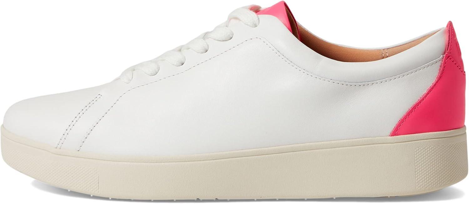 image:imageFitFlop Rally NeonPop Leather SneakersUrban WhitePop Pink