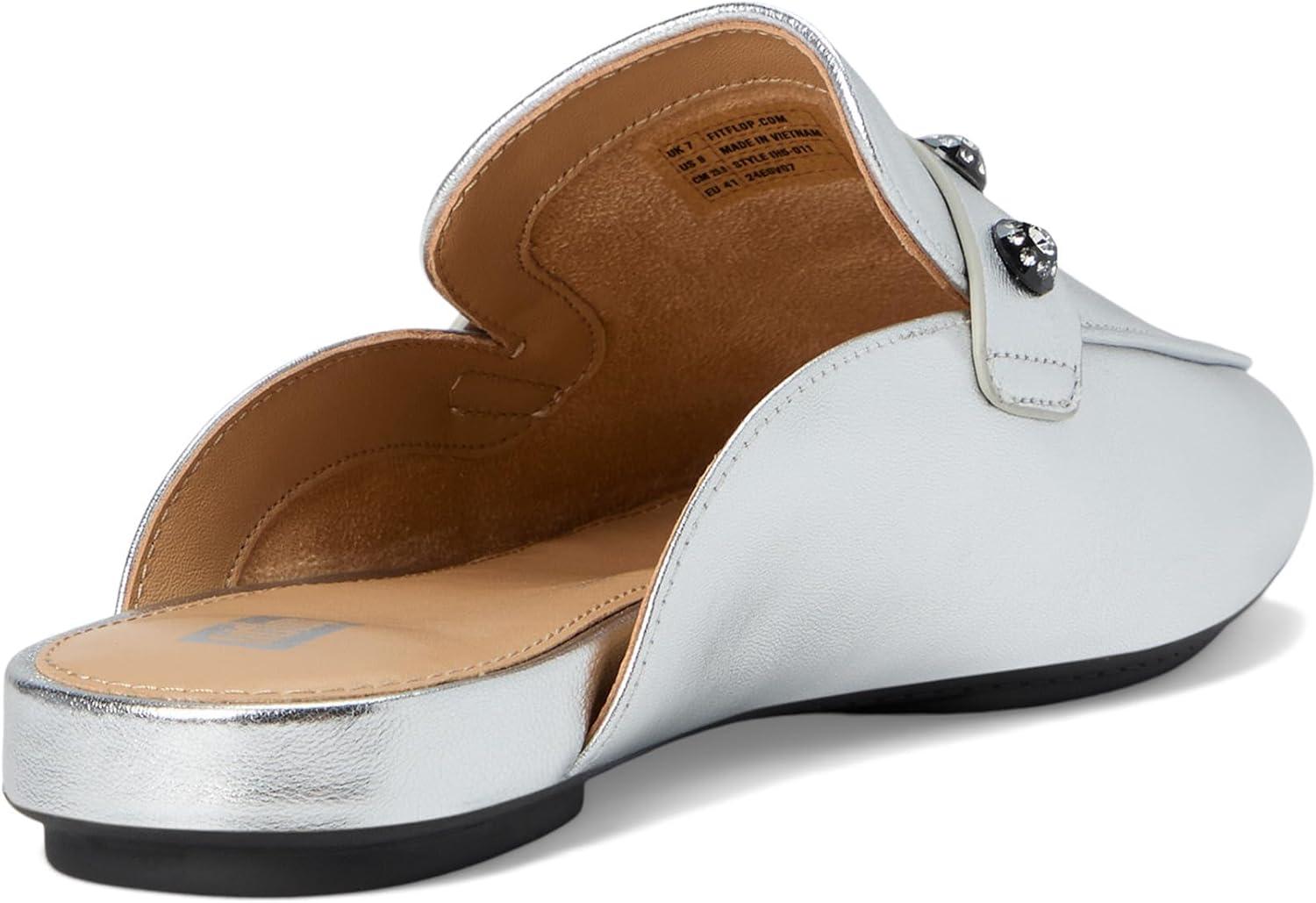 image:imageFitFlop Womens Delicato CrystalCluster Soft MLeather MulesSilver