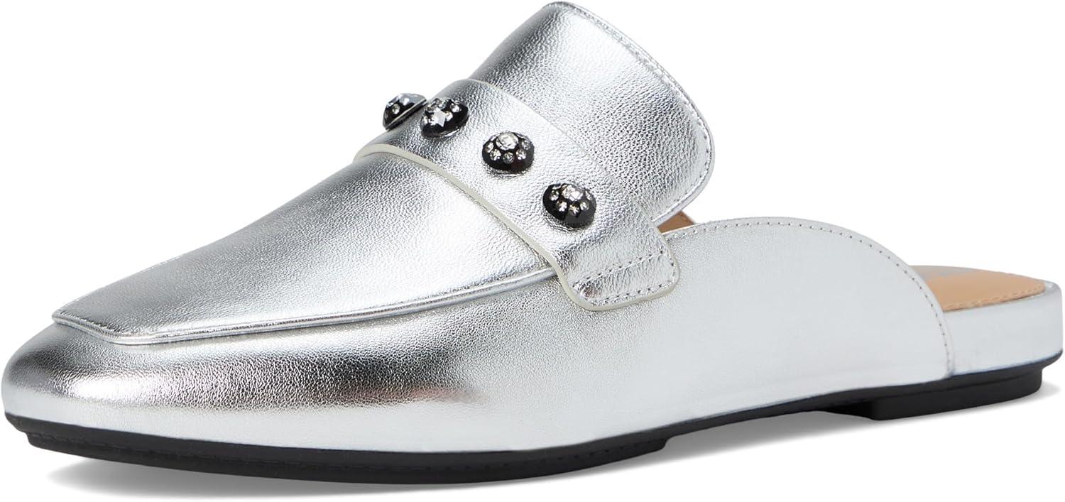 image:imageFitFlop Womens Delicato CrystalCluster Soft MLeather MulesSilver