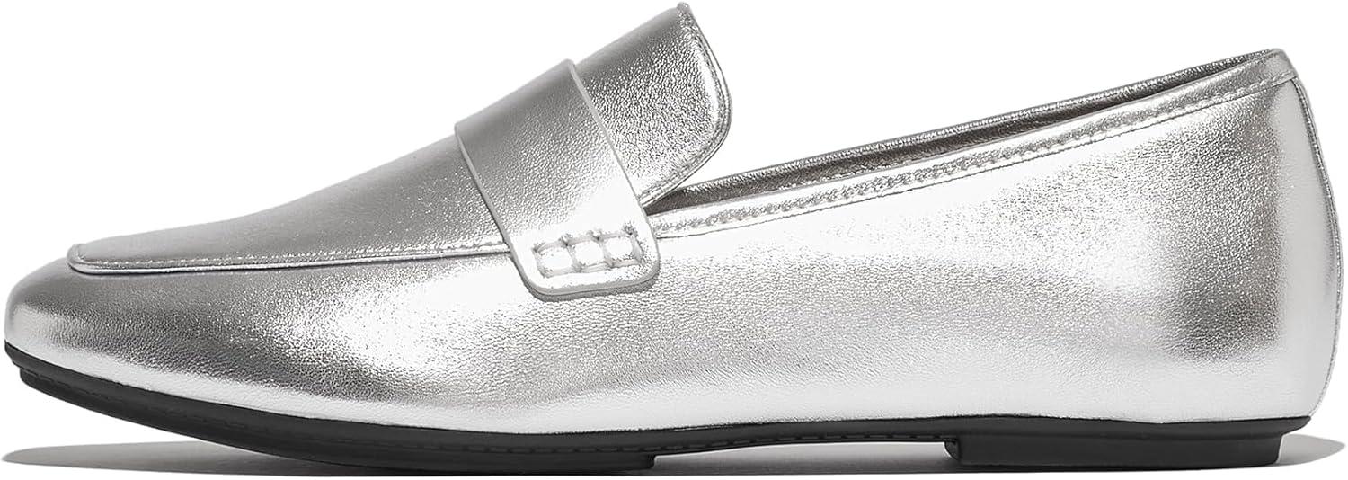 image:imageFitFlop Womens Delicato Soft Leather LoafersSilver