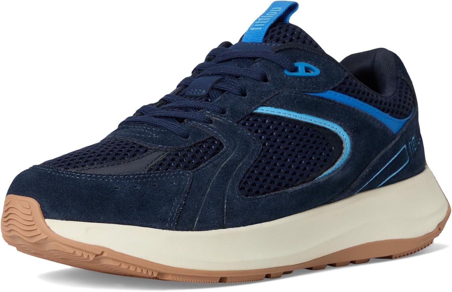 image:imageFitFlop Womens FMode Flow SuedeMeshLeather Flatform SneakersMidnight NavyBondi Blue