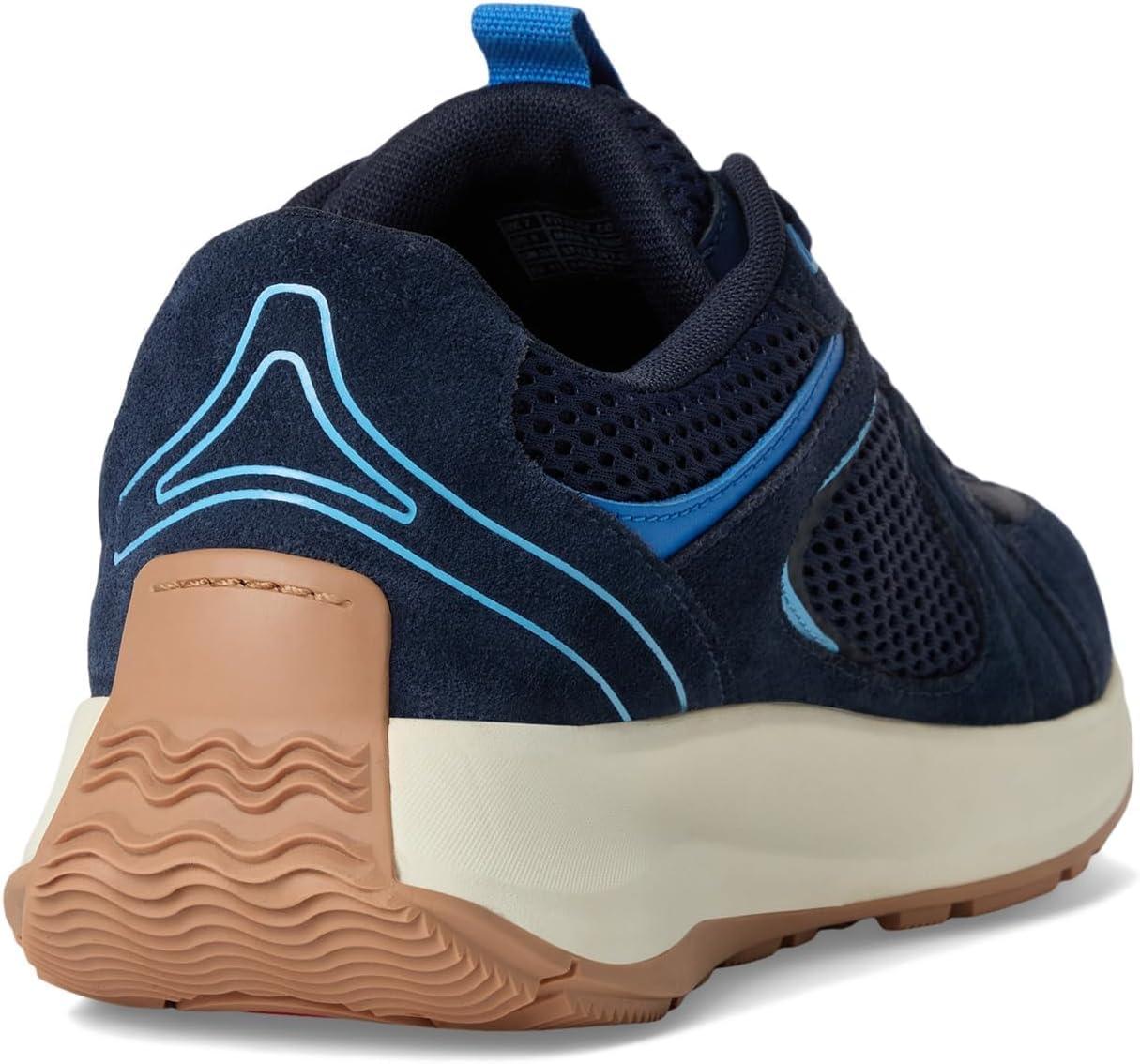 image:imageFitFlop Womens FMode Flow SuedeMeshLeather Flatform SneakersMidnight NavyBondi Blue
