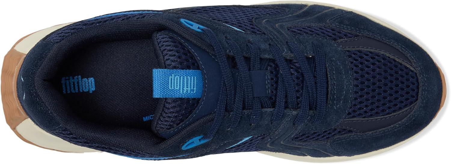 image:imageFitFlop Womens FMode Flow SuedeMeshLeather Flatform SneakersMidnight NavyBondi Blue