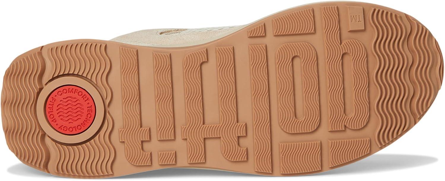 image:imageFitFlop Womens FMode Flow SuedeMeshLeather Flatform SneakersStone BeigeParis Beige