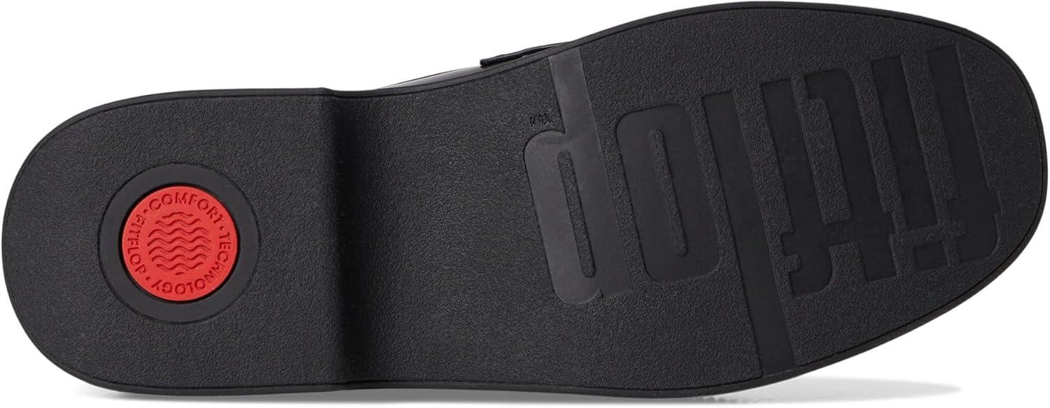 image:imageFitFlop Womens Fluma ChunkySnaffle BoxLeather DemiWedge LoafersBlack