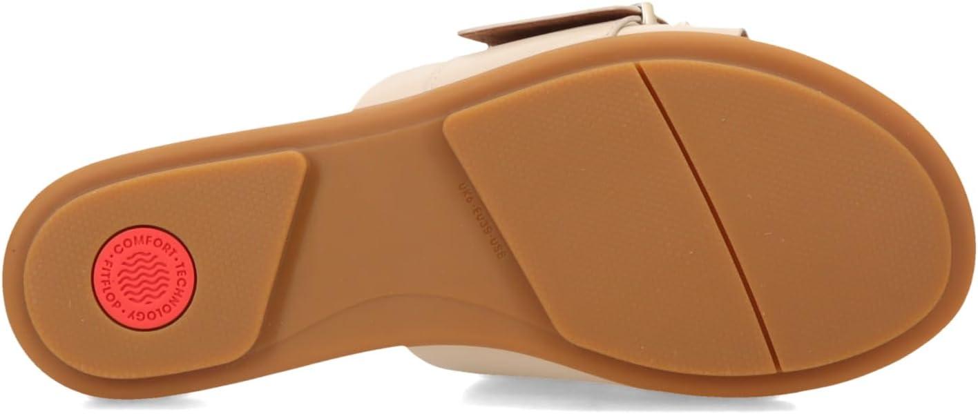 image:imageFitFlop Womens Gracie MaxiBuckle Leather Slides Wedge SandalStone Beige