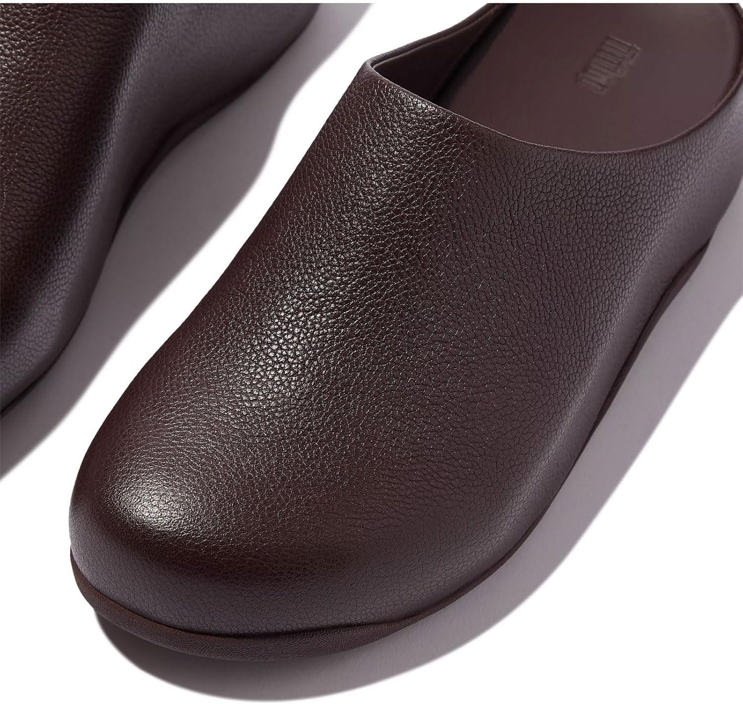 image:imageFitFlop Womens Shuv TumbledLeather ClogsChocolat