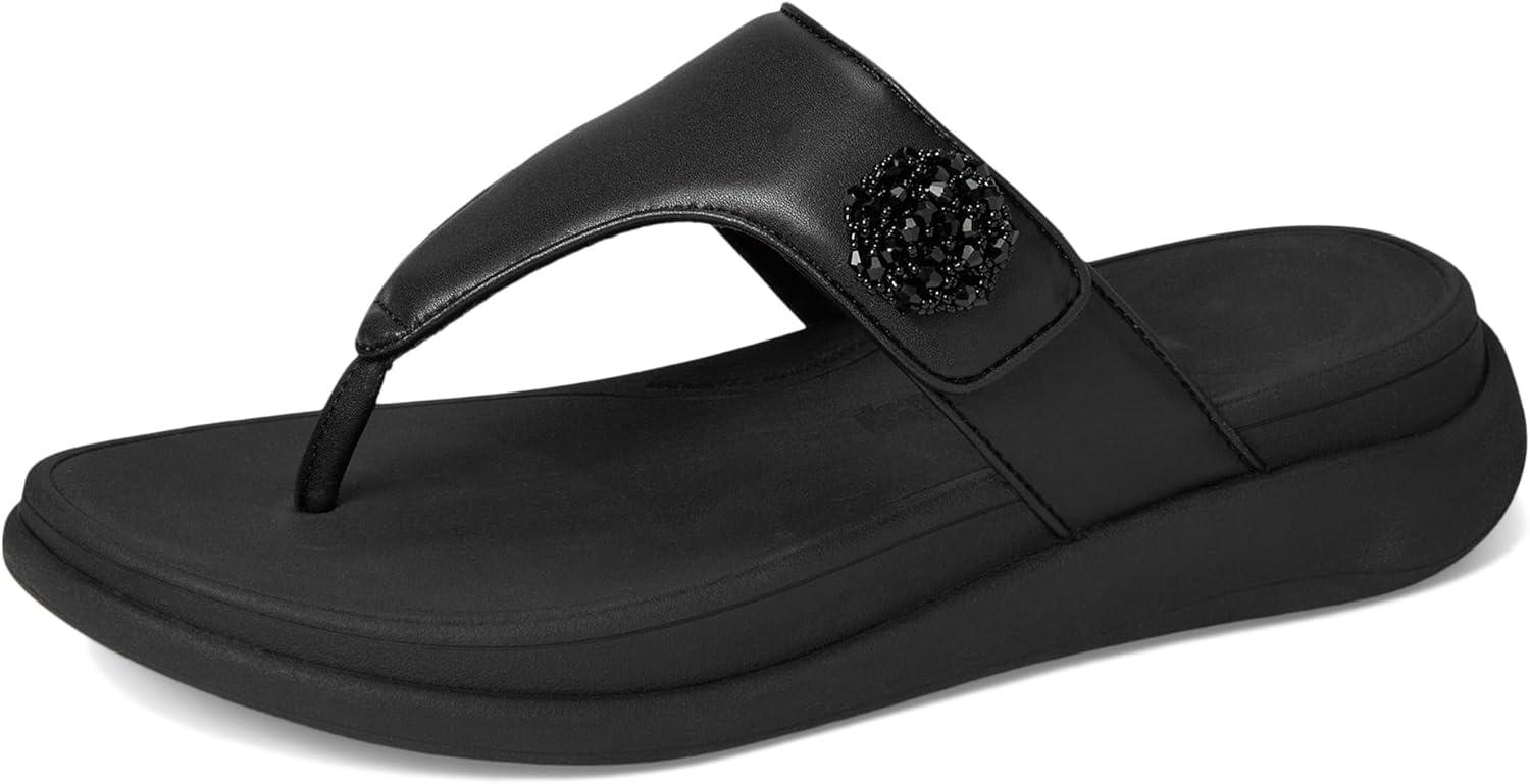 image:imageFitFlop womens Fmode Go Beadiebutton Adj Flatform ToePost SandalsAll Black