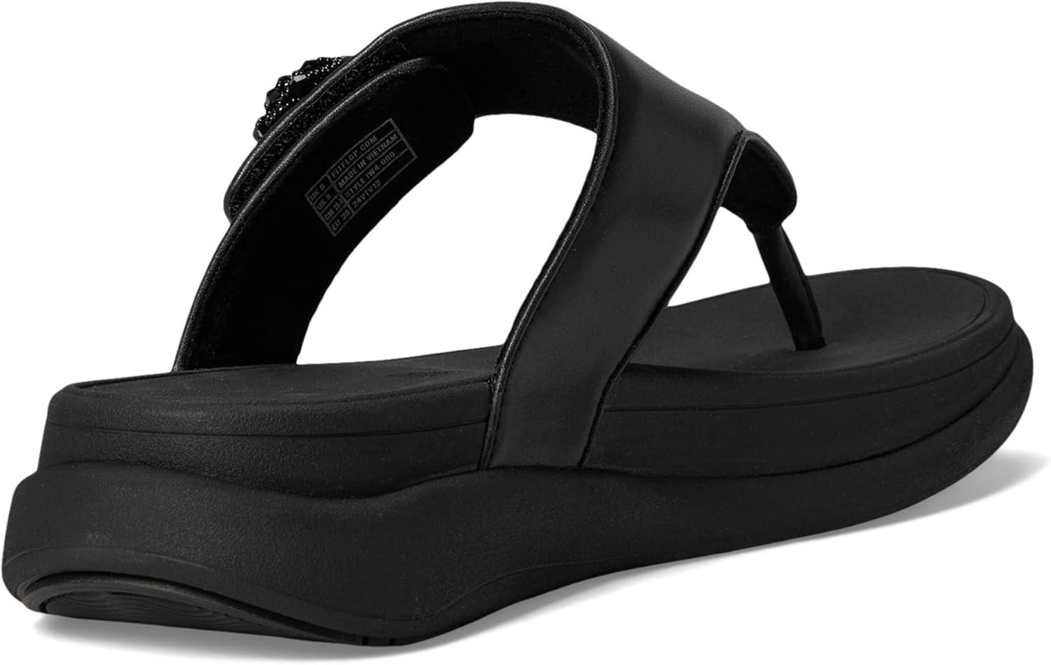 image:imageFitFlop womens Fmode Go Beadiebutton Adj Flatform ToePost SandalsAll Black
