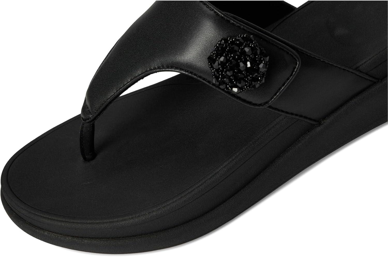 image:imageFitFlop womens Fmode Go Beadiebutton Adj Flatform ToePost SandalsAll Black