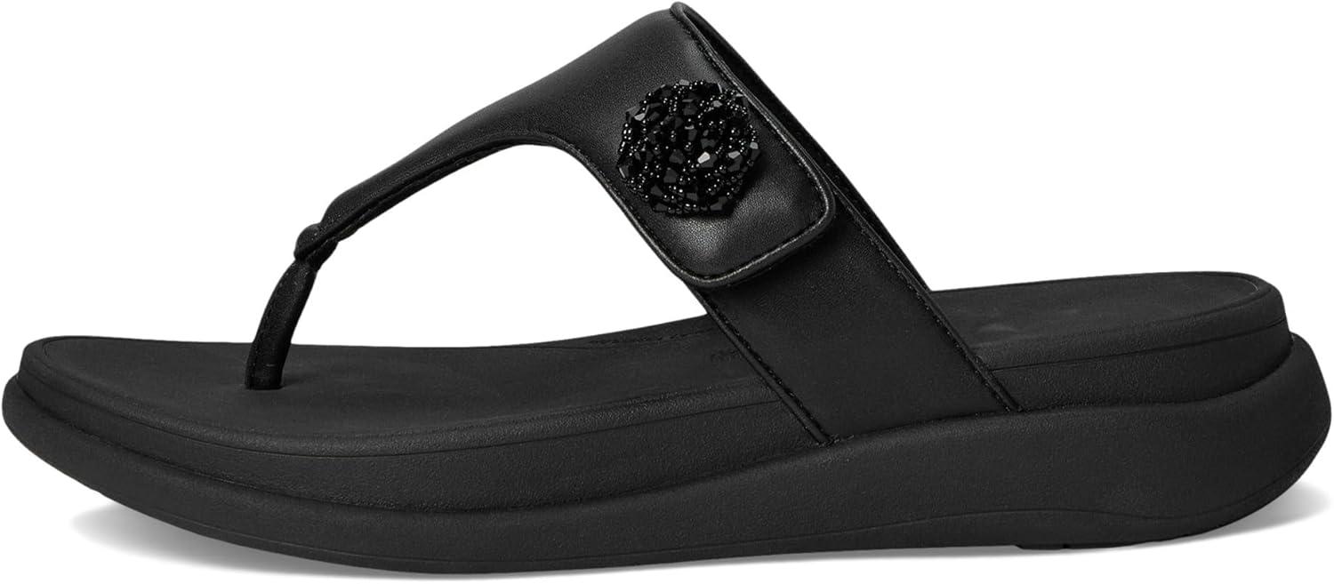image:imageFitFlop womens Fmode Go Beadiebutton Adj Flatform ToePost SandalsAll Black