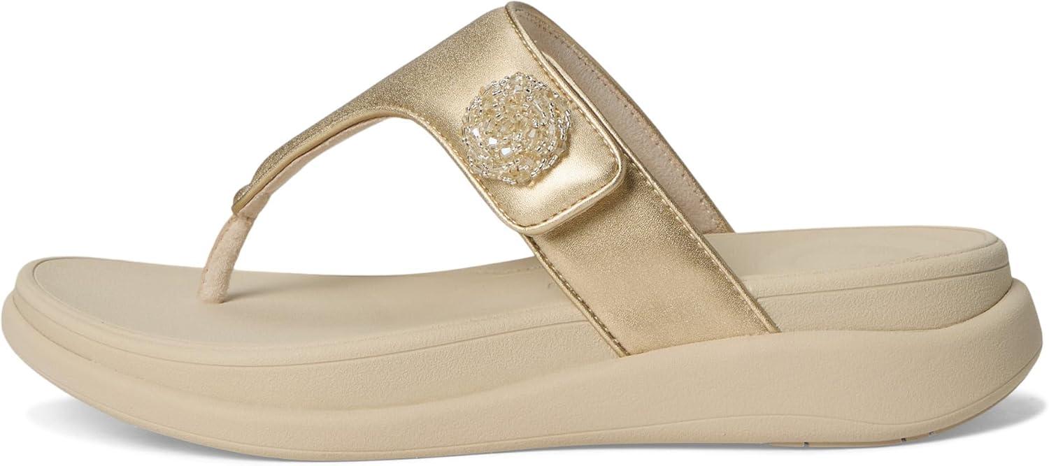 image:imageFitFlop womens Fmode Go Beadiebutton Adj Flatform ToePost SandalsPlatino