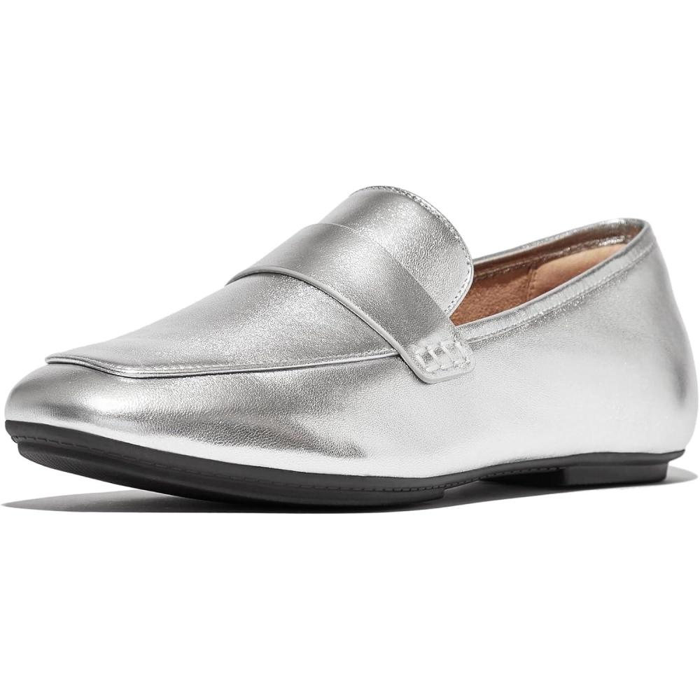 image:imageFitFlop Womens Delicato Soft Leather LoafersSilver