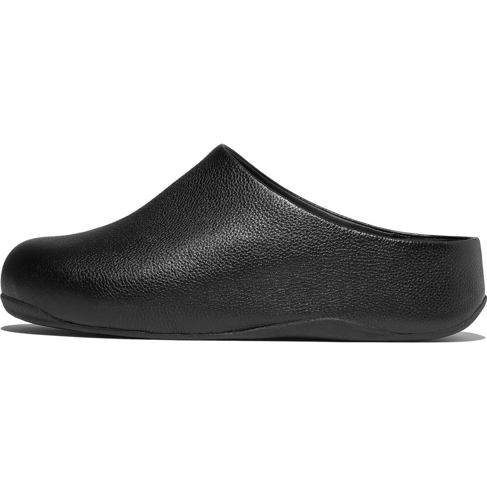 image:imageFitFlop Womens Shuv TumbledLeather ClogsAll Black
