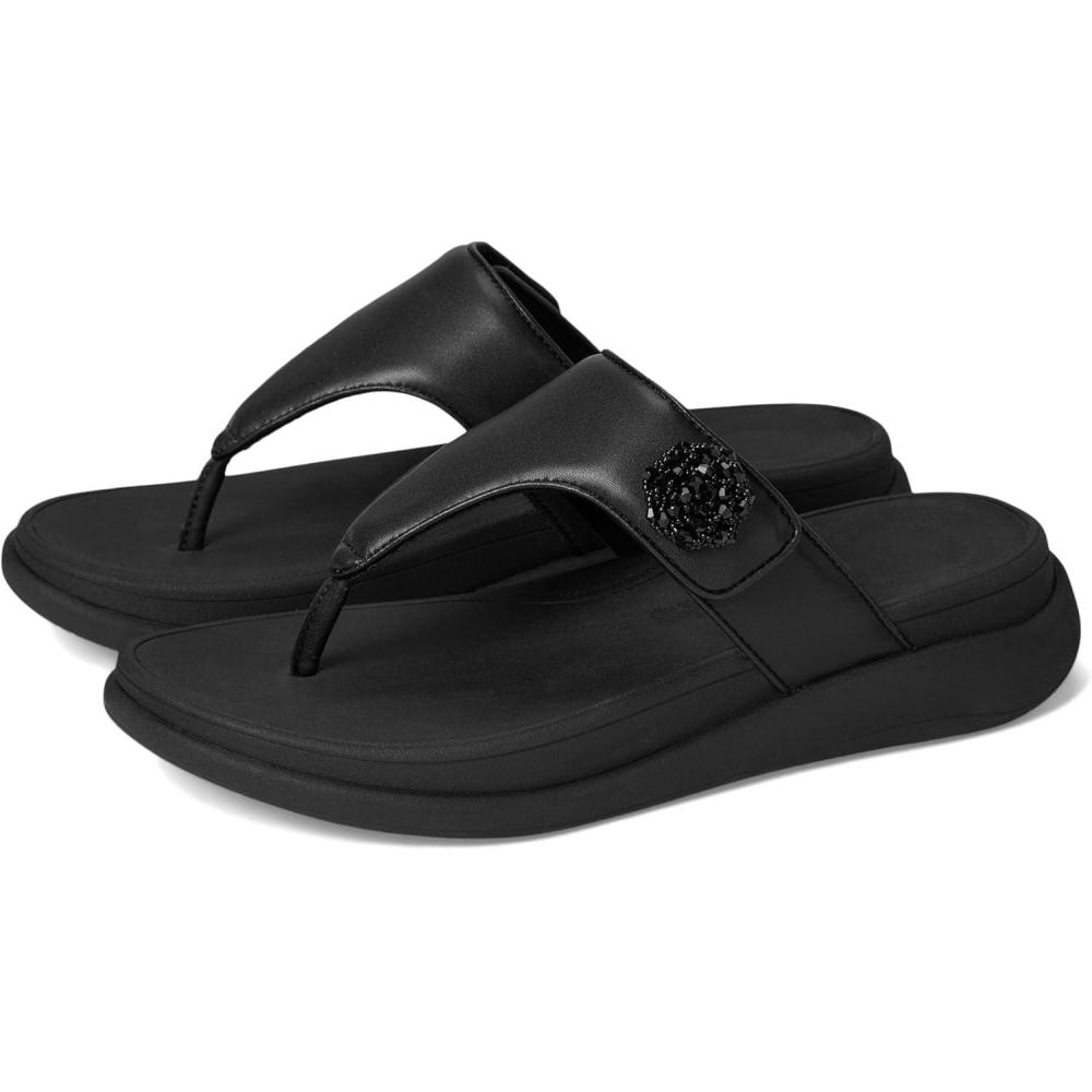 image:imageFitFlop womens Fmode Go Beadiebutton Adj Flatform ToePost SandalsAll Black