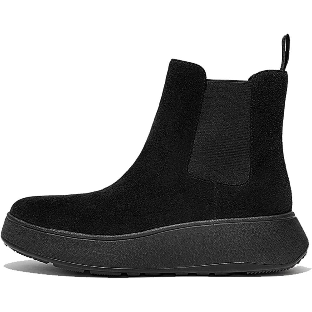image:imageFitFlop womens Fmode Suede Flatform Chelsea Boots 2tone ElasticAll Black