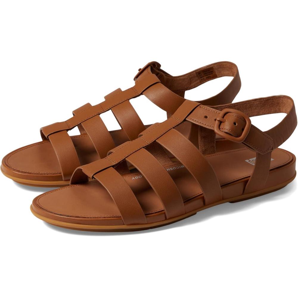 image:imageFitFlop womens Gracie Rubberbuckle Leather Fisherman SandalsLight Tan