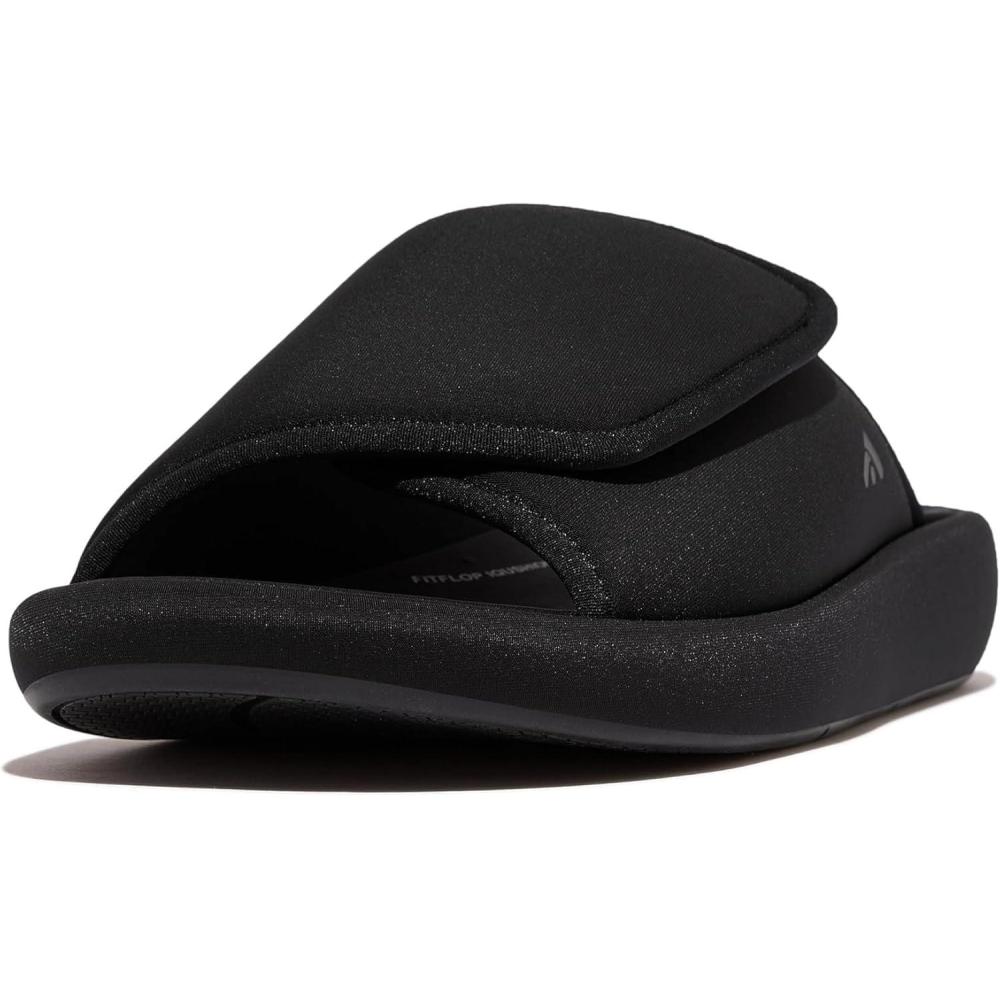 image:imageFitFlop womens Iqushion City Adjustable Waterresistant SlidesBlack