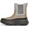 FitFlop F-Mode Water-Resistant Flatform Chelsea Boots for Women – Leather Upper – Microwobbleboard EVA Midsole(Minky Grey)