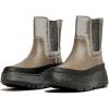 FitFlop F-Mode Water-Resistant Flatform Chelsea Boots for Women – Leather Upper – Microwobbleboard EVA Midsole(Minky Grey)