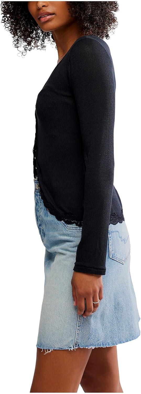 image:imageFree People Womens Big Love Rib CardiBlack