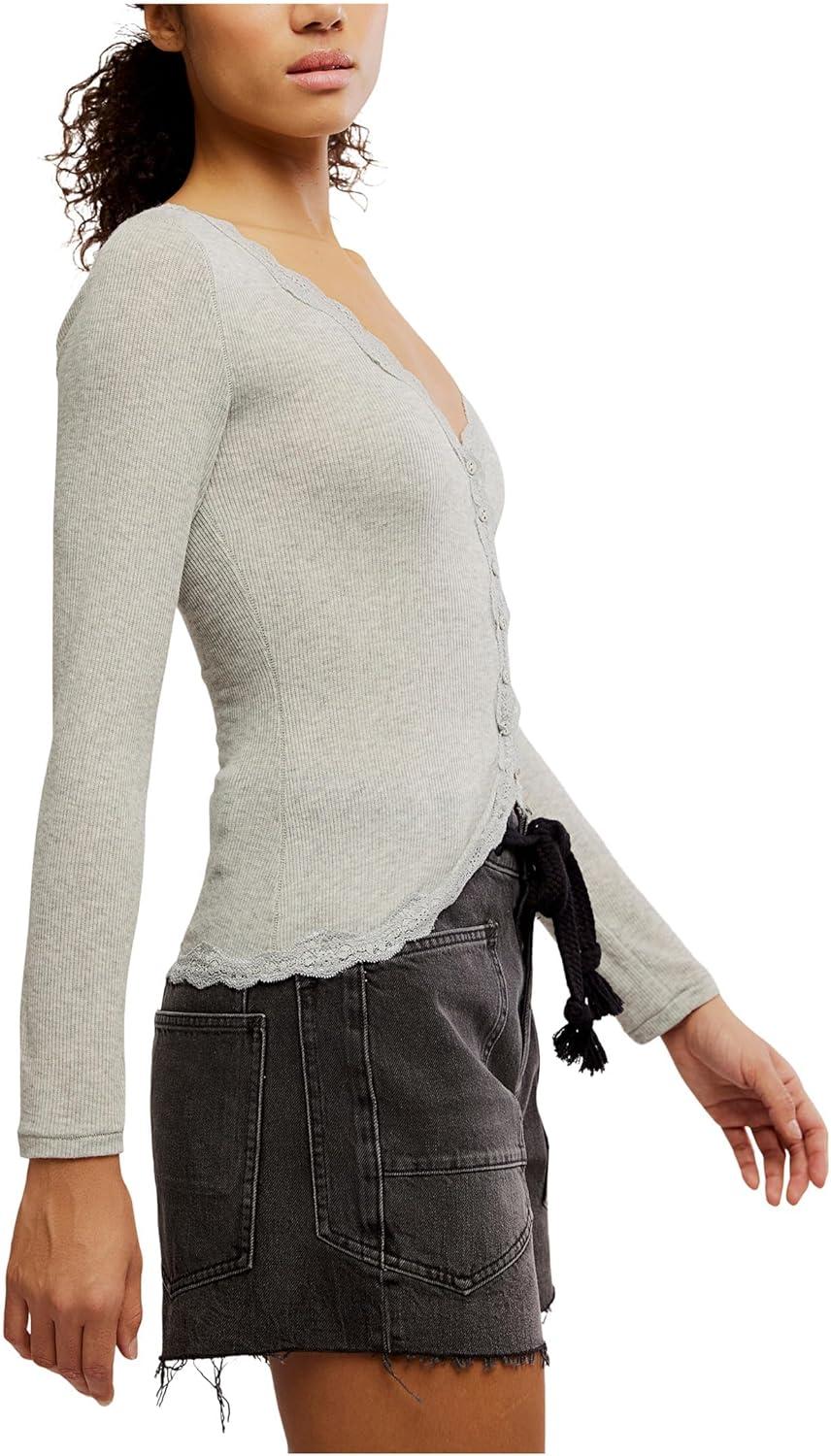 image:imageFree People Womens Big Love Rib CardiHeather Grey