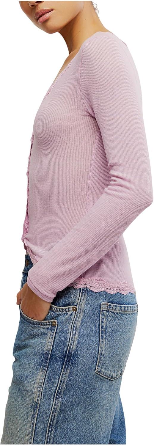 image:imageFree People Womens Big Love Rib CardiPlum Blossom
