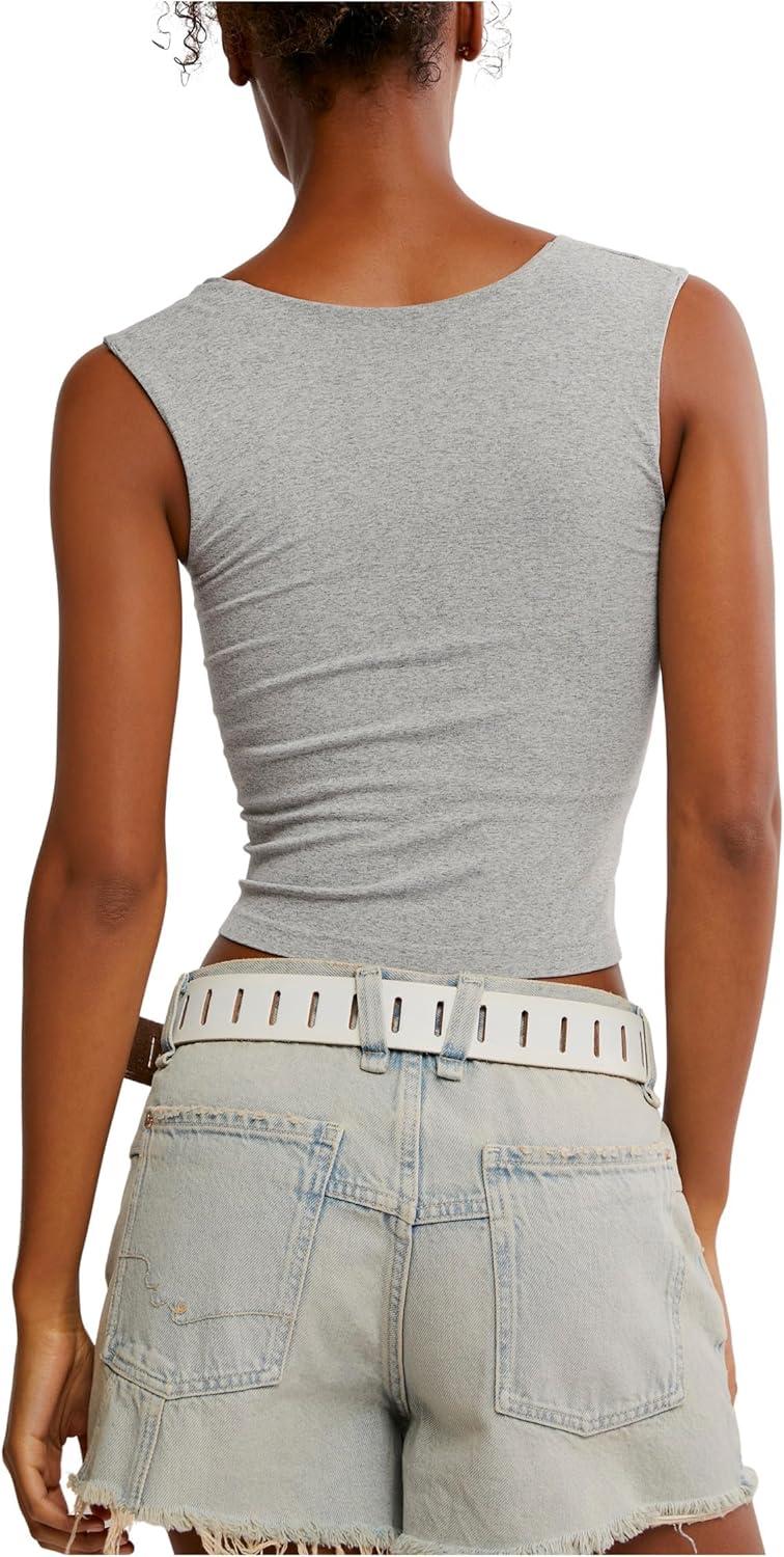image:imageFree People Womens Clean Lines Muscle CamiHeather Grey