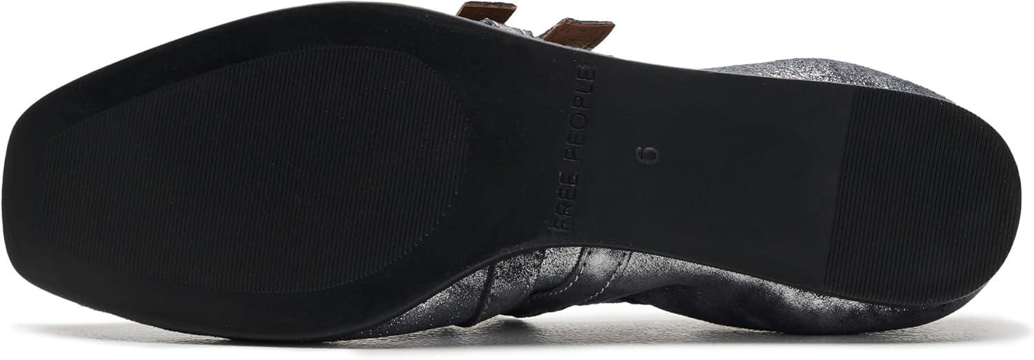 image:imageFree People Womens Gemini Ballet FlatSilver Distressed Suede