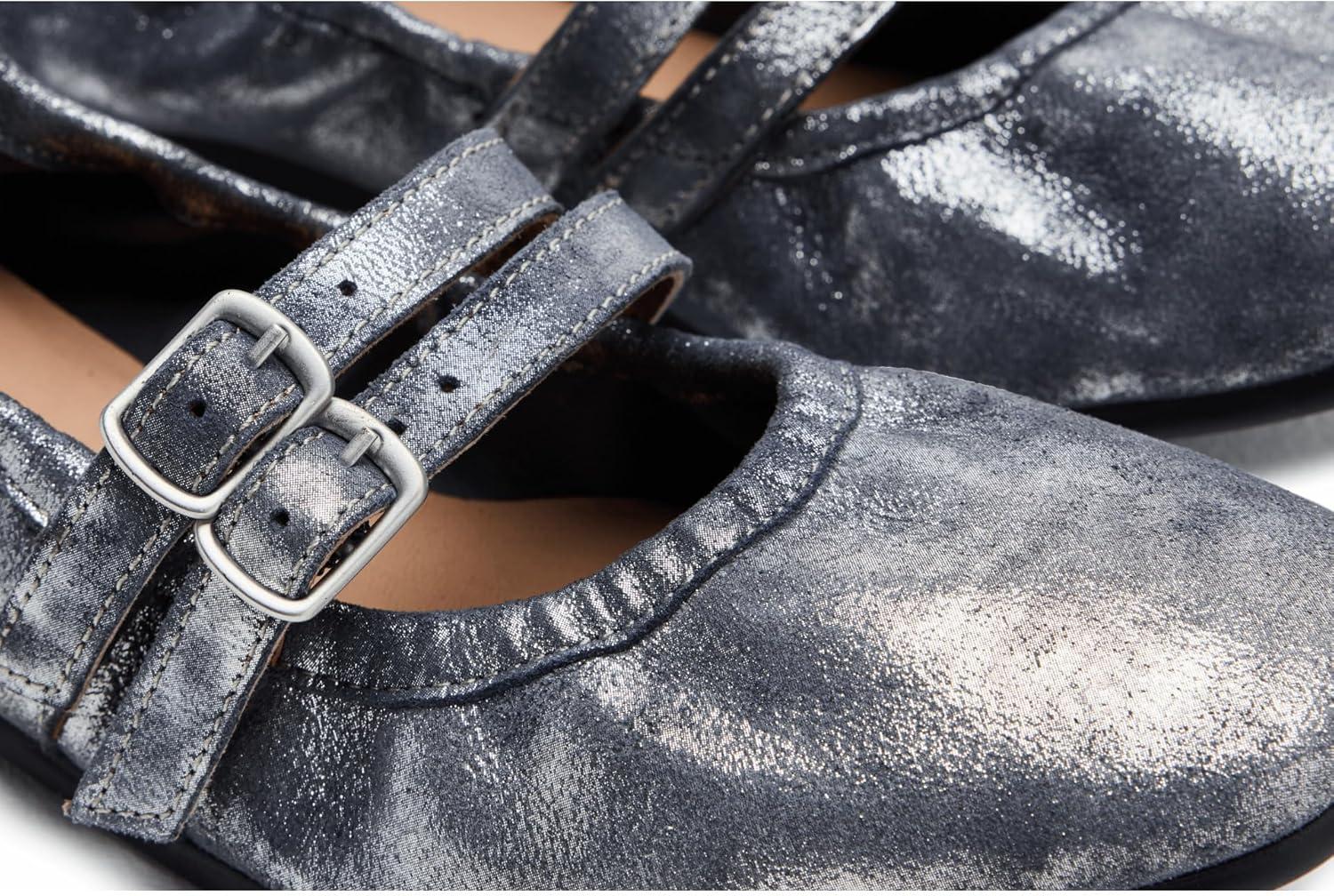 image:imageFree People Womens Gemini Ballet FlatSilver Distressed Suede