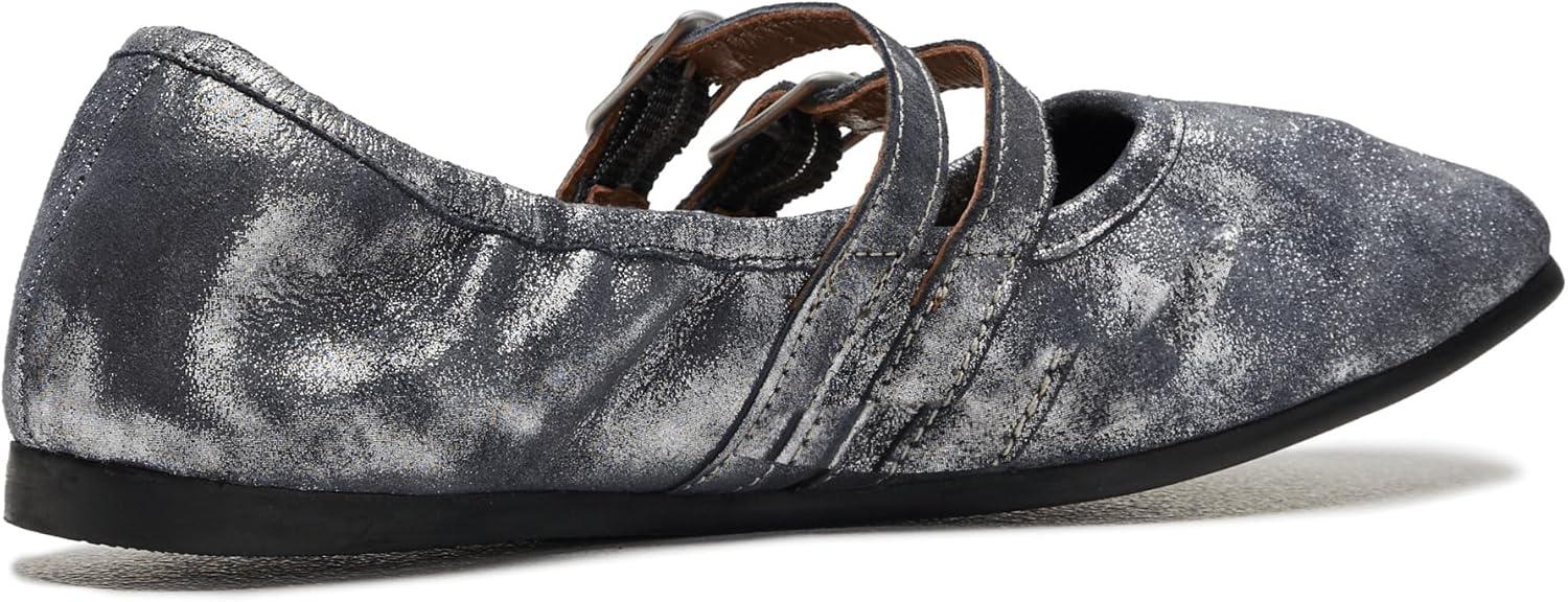 image:imageFree People Womens Gemini Ballet FlatSilver Distressed Suede