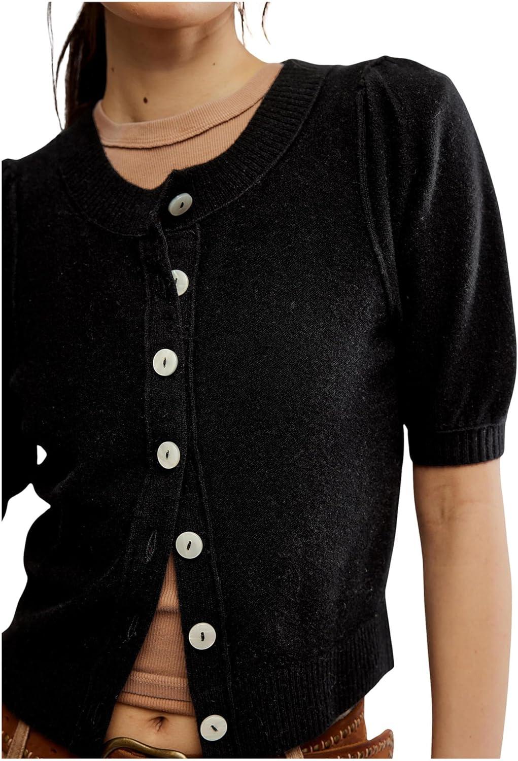image:imageFree People Womens Isla Solid CardiVelvet Black