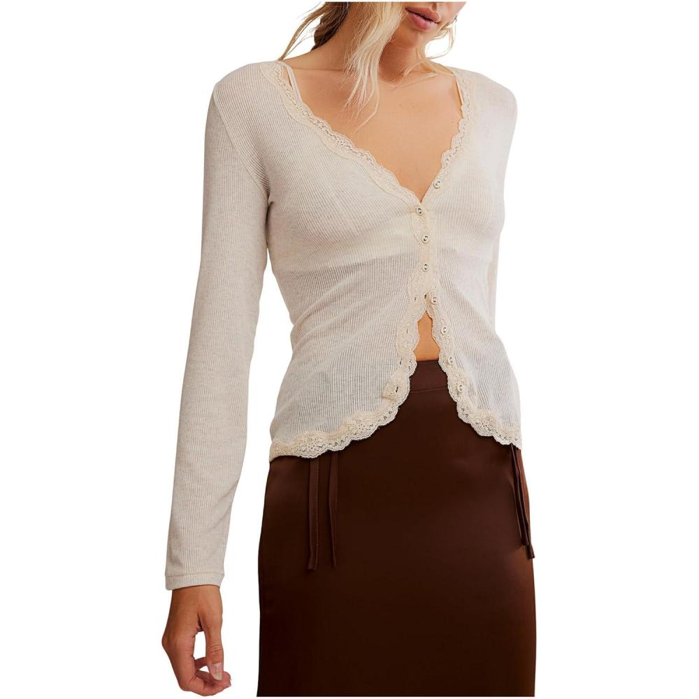 image:imageFree People Womens Big Love Rib CardiOatmeal Heather