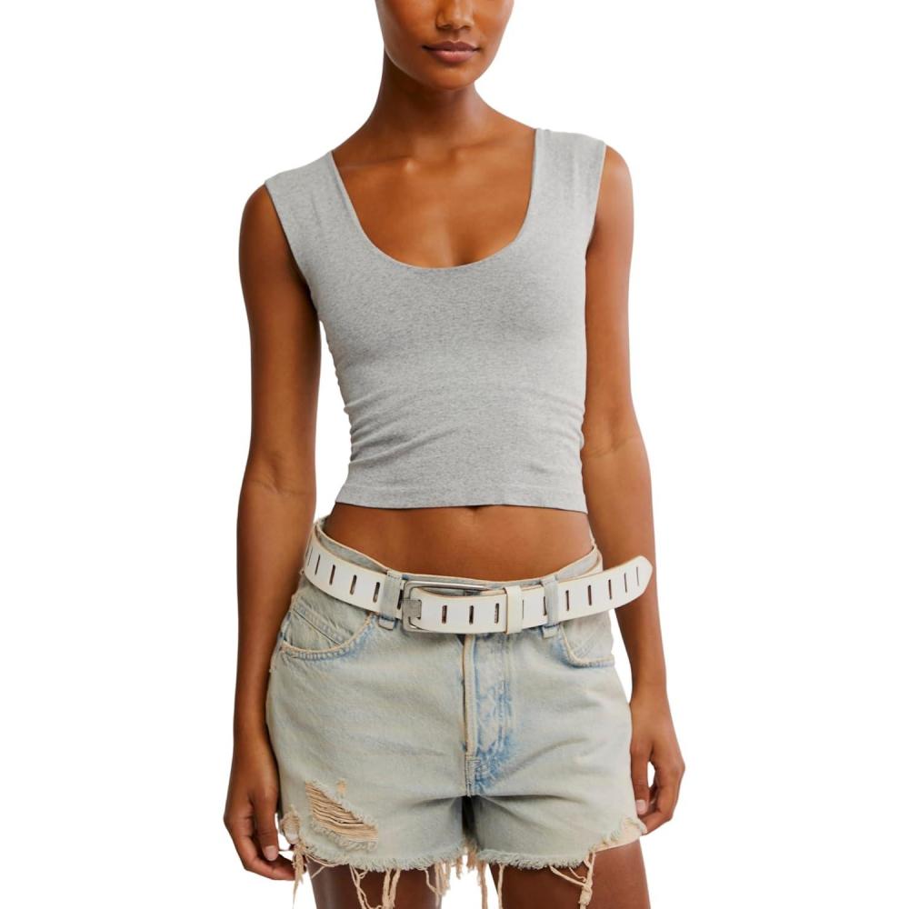 image:imageFree People Womens Clean Lines Muscle CamiHeather Grey